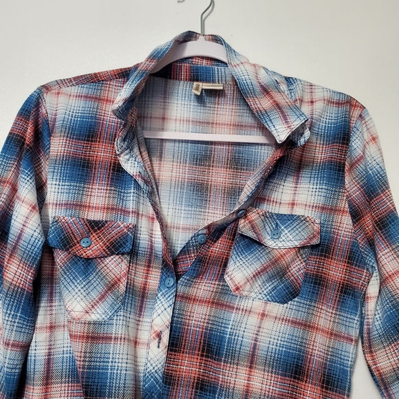 Button Up Flannel Shirt Urban Girl Large 100% Poly - Picture 11 of 11